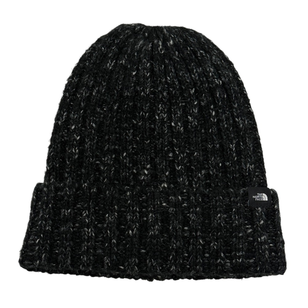 The North Face Chunky Ribbed Knit Beanie Black Marled Winter Hat NF0A3FGS